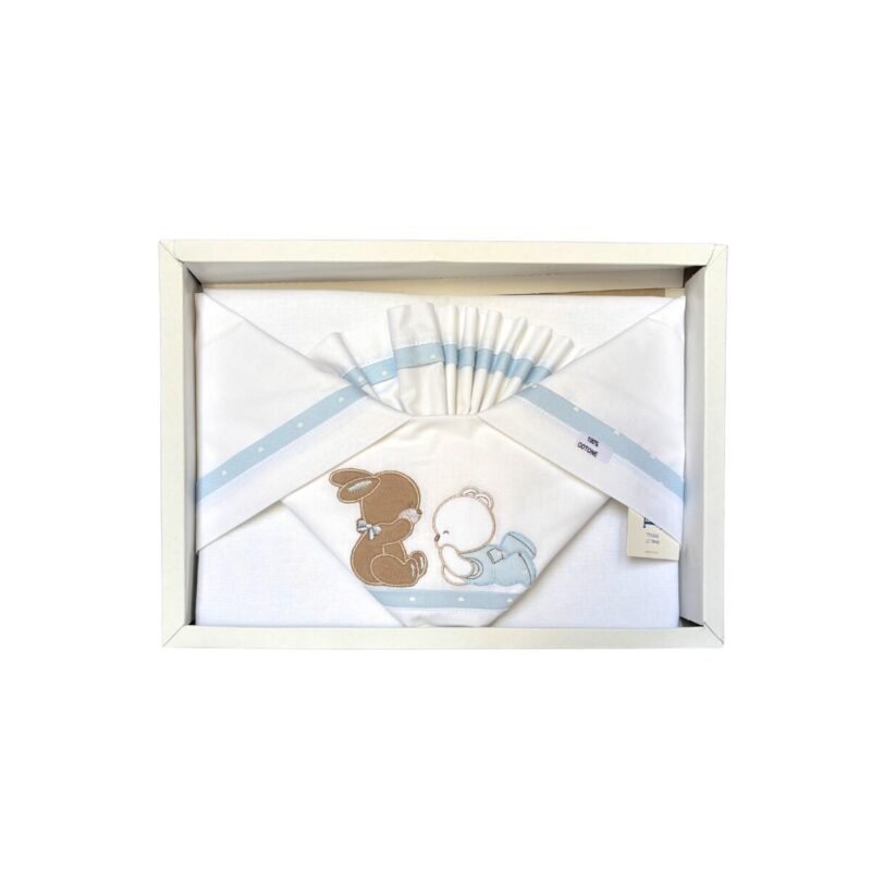 Lenzuolo 3 pz lettino ricamato PALLA PALLINA