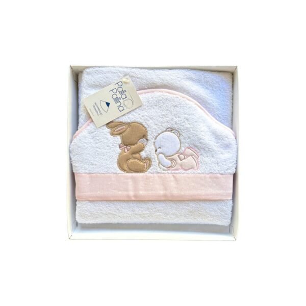 Accappatoio triangolo di spugna neonato PALLA PALLINA