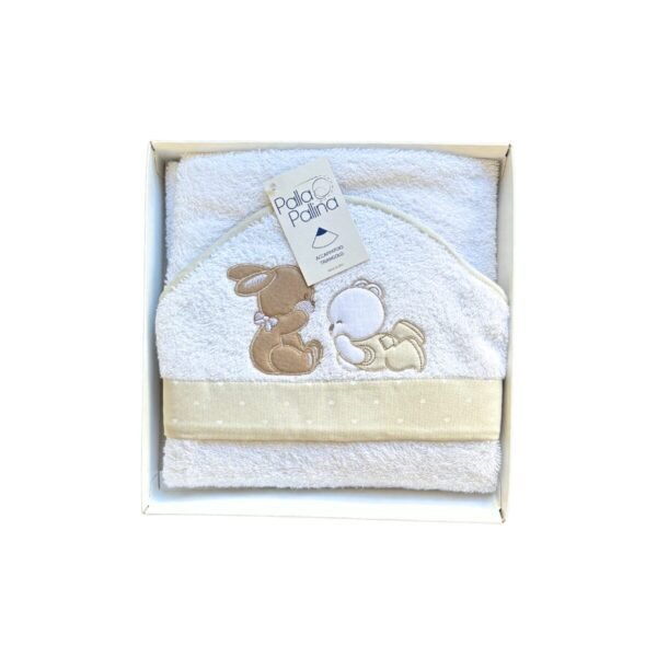 Accappatoio triangolo di spugna neonato PALLA PALLINA